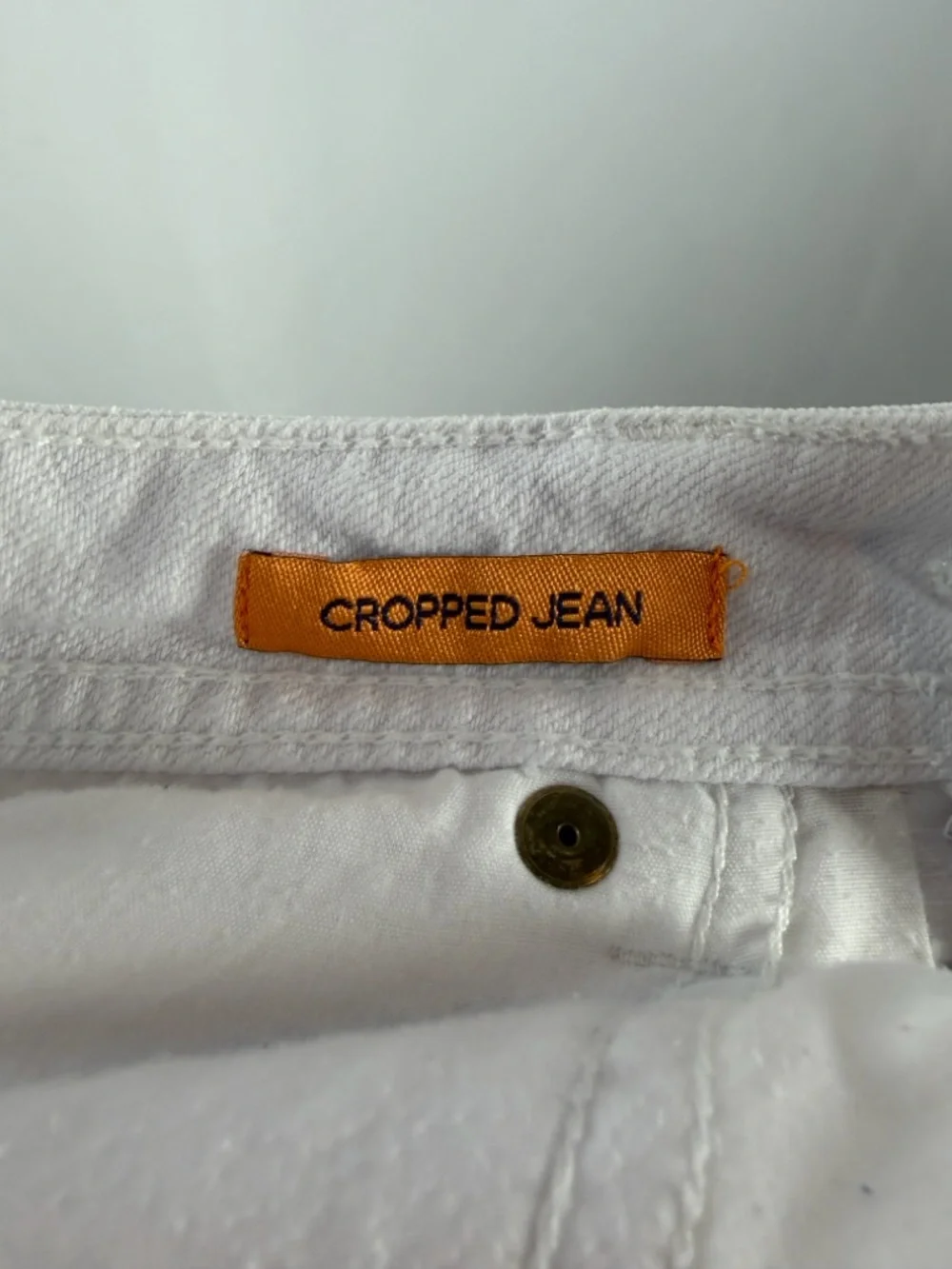 Tory‎ Burch Low Rise Cotton Blend Cropped White Jeans Size 25